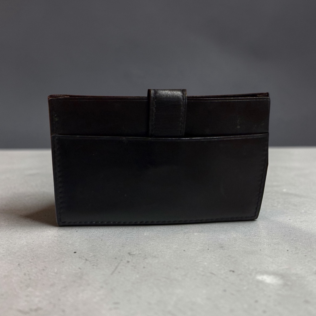 Vintage Hermes Black Leather Card Holder